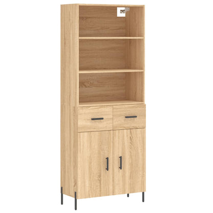 Aparador Alto Madera Contrachapada Color Roble 69,5x34x180 Cm_1