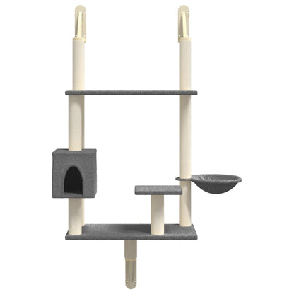 Árbol Rascador Para Gatos De Pared Gris Oscuro 153 Cm_3