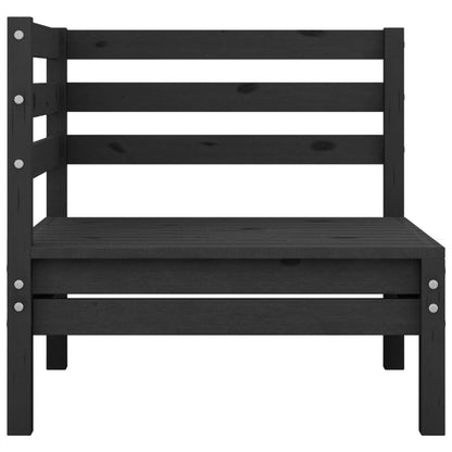 Juego De Muebles De Jardín 8 Pzas Madera De Pino Maciza Negro / Vetonek_5