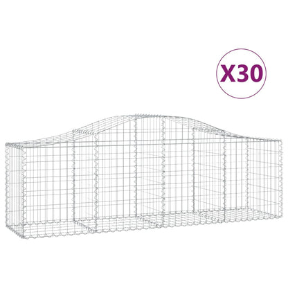 Cestas De Gaviones 30 Uds Forma De Arco Hierro 200x50x60/80 Cm_0