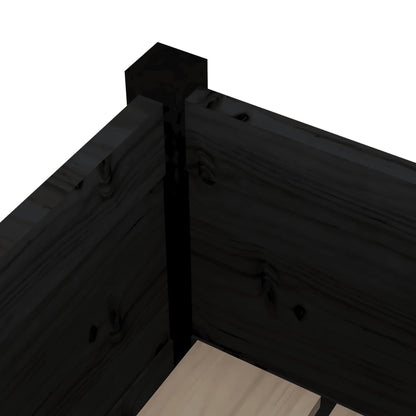 Jardineras 2 Uds Madera Maciza De Pino Negro 70x70x70 Cm_5