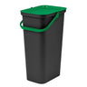 Papelera moda 25l Con Asa (cubo Negro-tapa Verde)