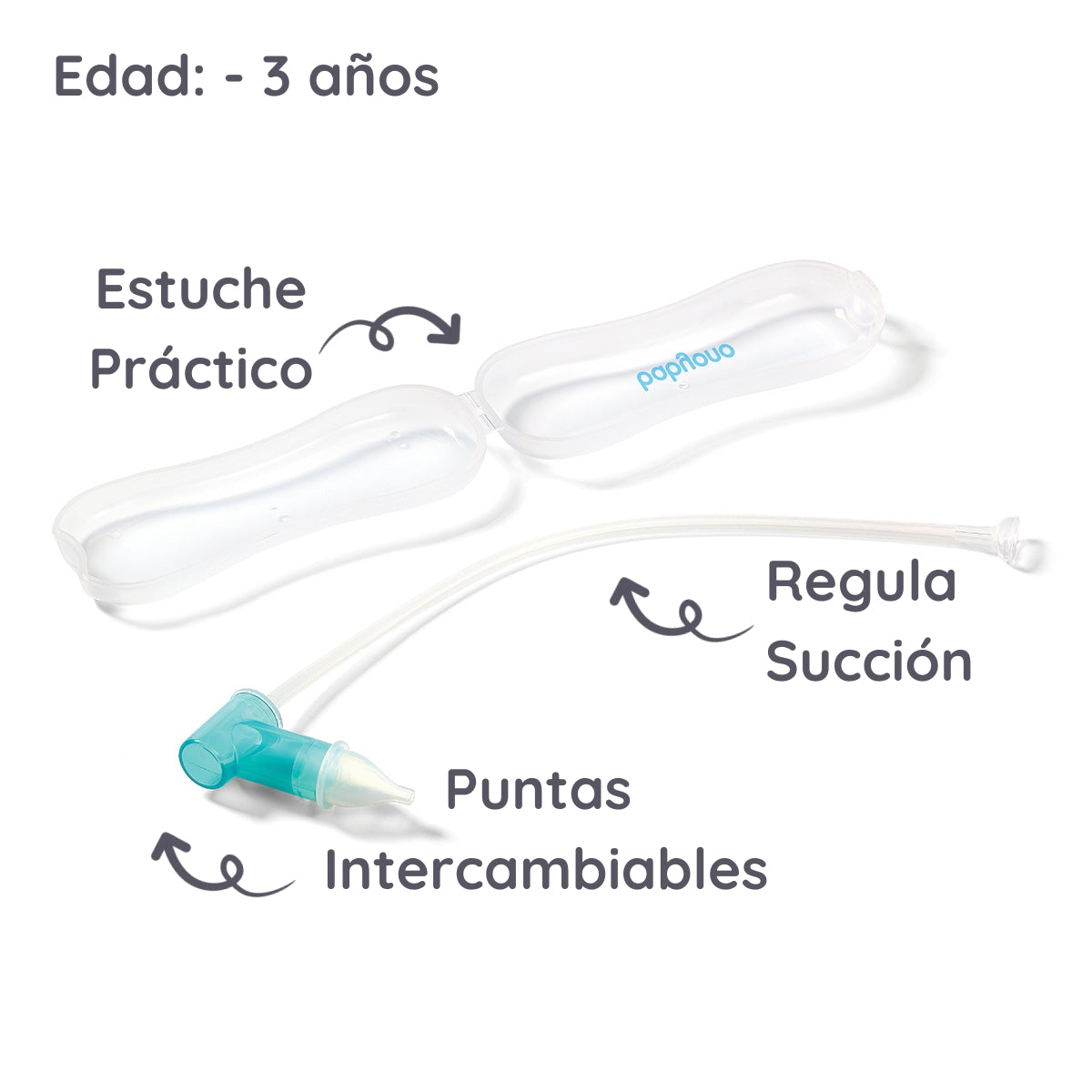 Aspirador Nasal Con Dos Puntas Y Estuche