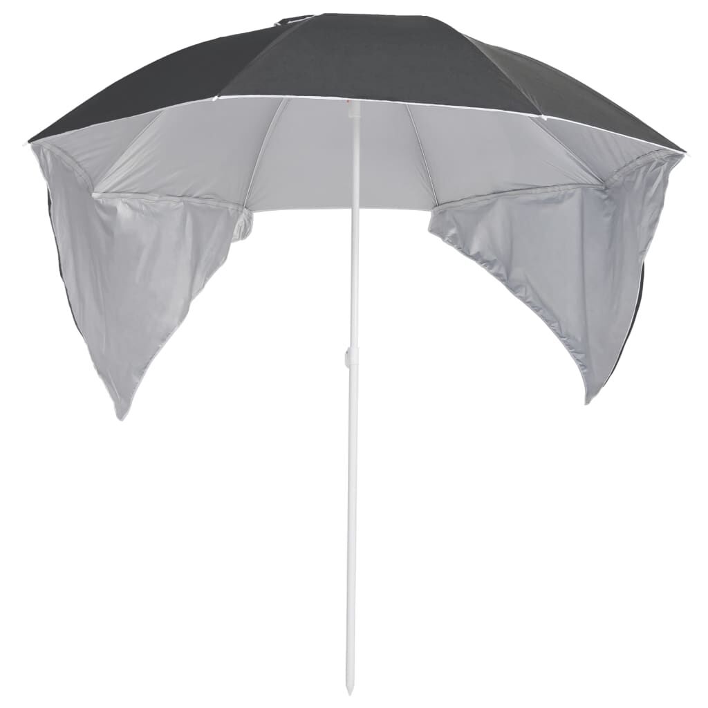 Vidaxl Sombrilla De Playa Con Paredes Laterales Gris Antracita 215 Cm_1