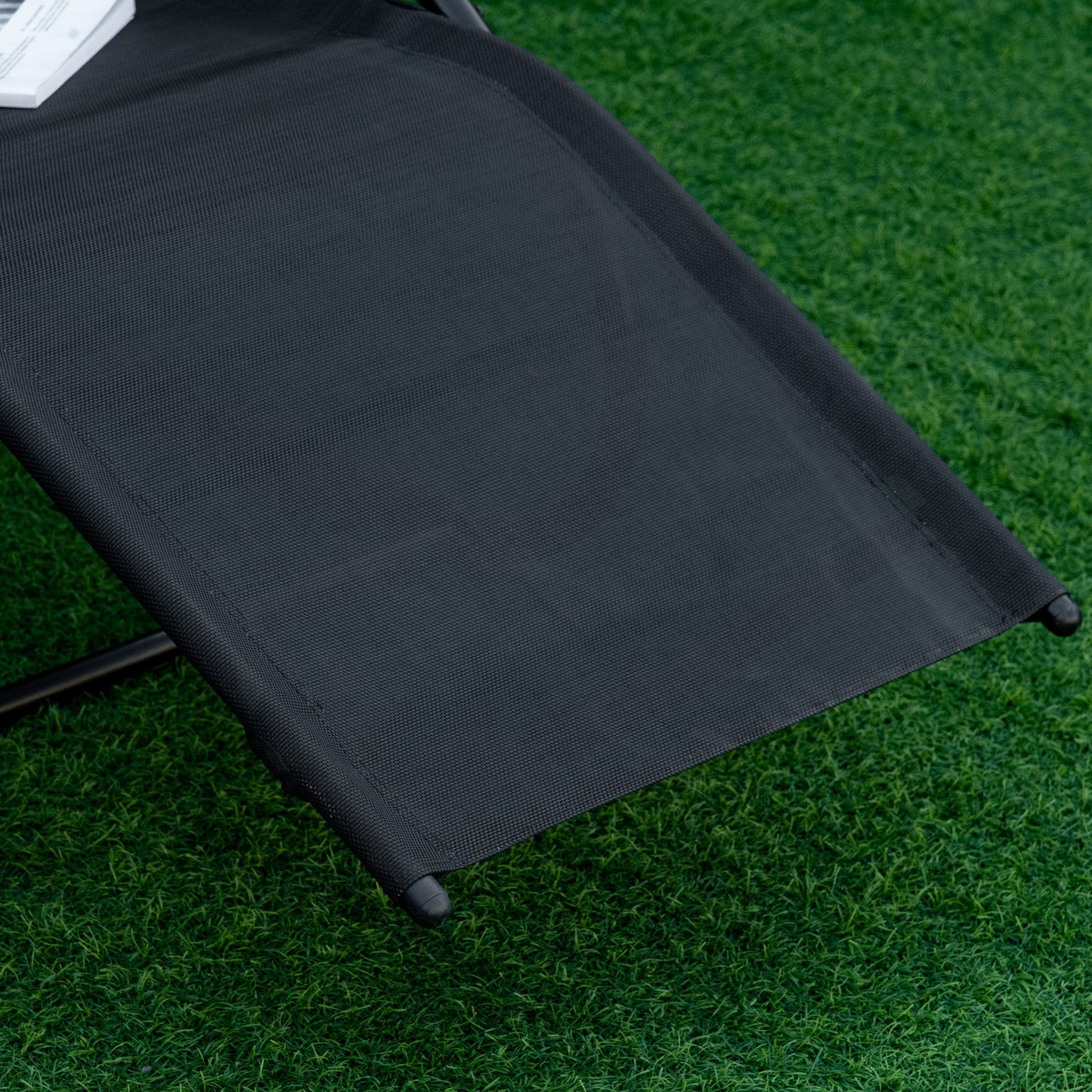 Outsunny Tumbona De Jardín Con Reposacabezas Y Reposapiés 160x59,5x83 Cm Negro_3