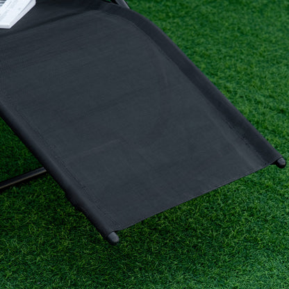 Outsunny Tumbona De Jardín Con Reposacabezas Y Reposapiés 160x59,5x83 Cm Negro_3