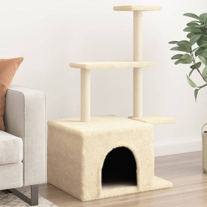 Vidaxl Rascador Para Gatos Con Postes De Sisal Color Crema 110 Cm_1