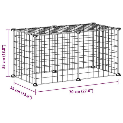 Vidaxl Jaula Para Mascotas De 8 Paneles Acero Negro 35x35cm_2