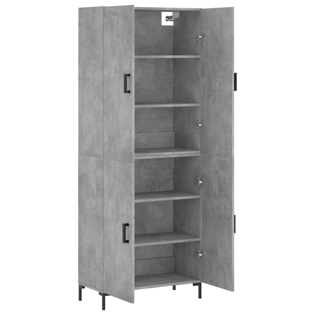 Aparador Alto Madera Contrachapada Gris Hormigón 69,5x34x180 Cm_3