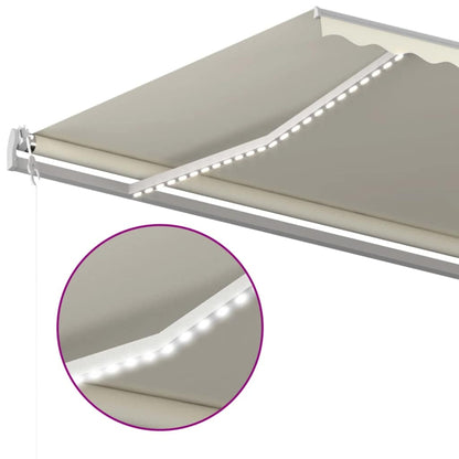 Toldo Automático Con Led Y Sensor De Viento Crema 500x300 Cm_4