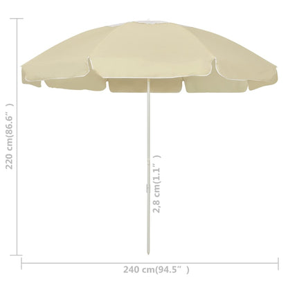 Sombrilla De Playa Amarillo Arena 240 Cm_4