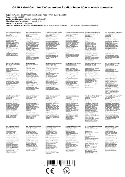 Tubo Pvc Flexible 40mm, Manguera Para Pegar, 1m_1