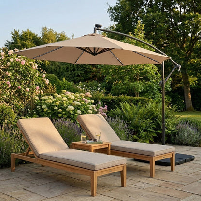 Parasol Excéntrico Led De 3 M – Beige_3