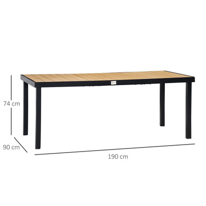 Outsunny Mesa De Jardín Mesa De Comedor De Aluminio Para 8 Personas 190x90x74 Cm_2