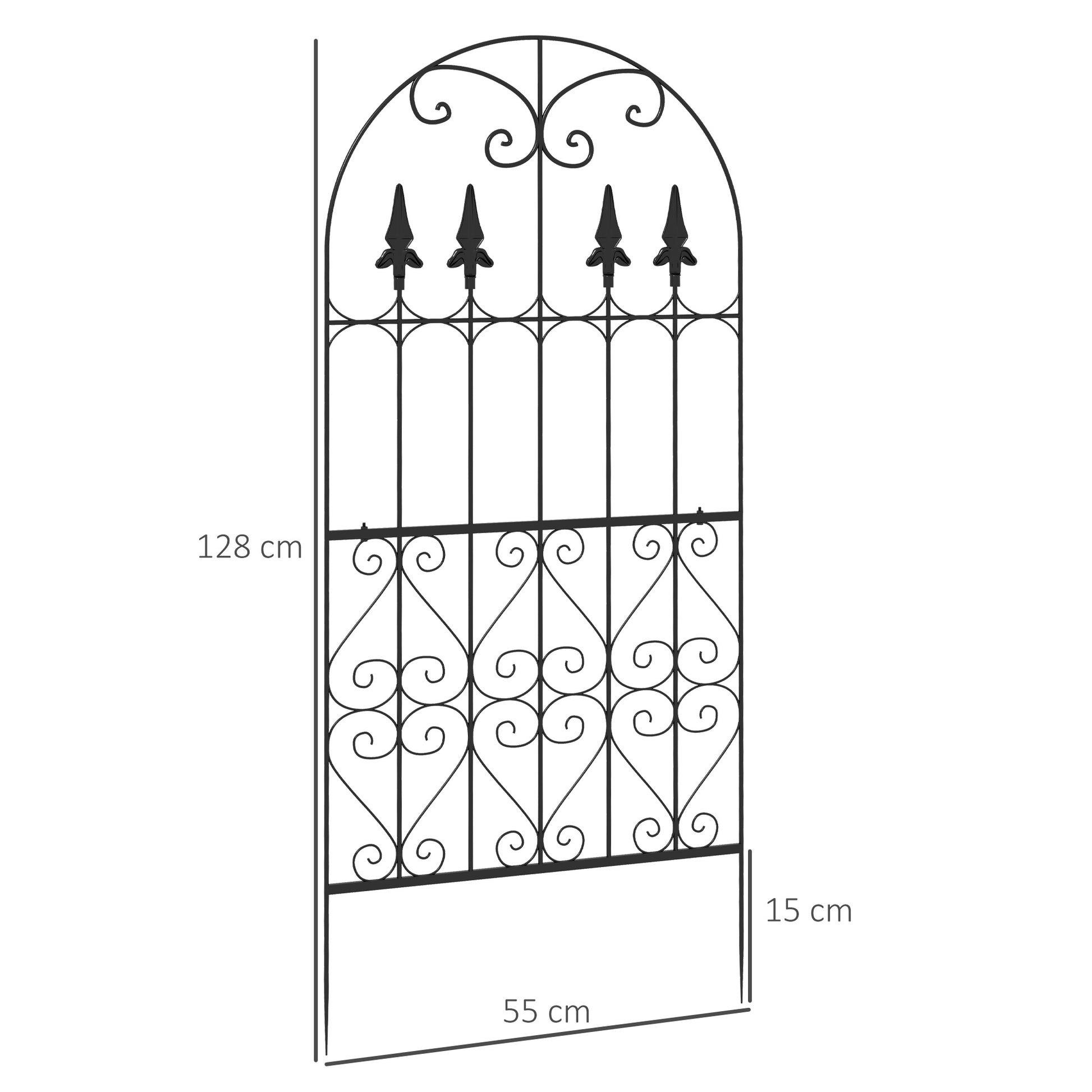 Outsunny Juego De 2 Enrejados De Jardín Con Marco De Acero 55x128 Cm Negro_2