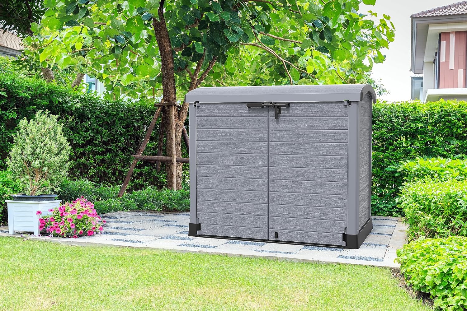 Duramax - Arcón Cubre Cubos Exterior - 1200 L - Pvc - Color Gris Antracita -  -_1