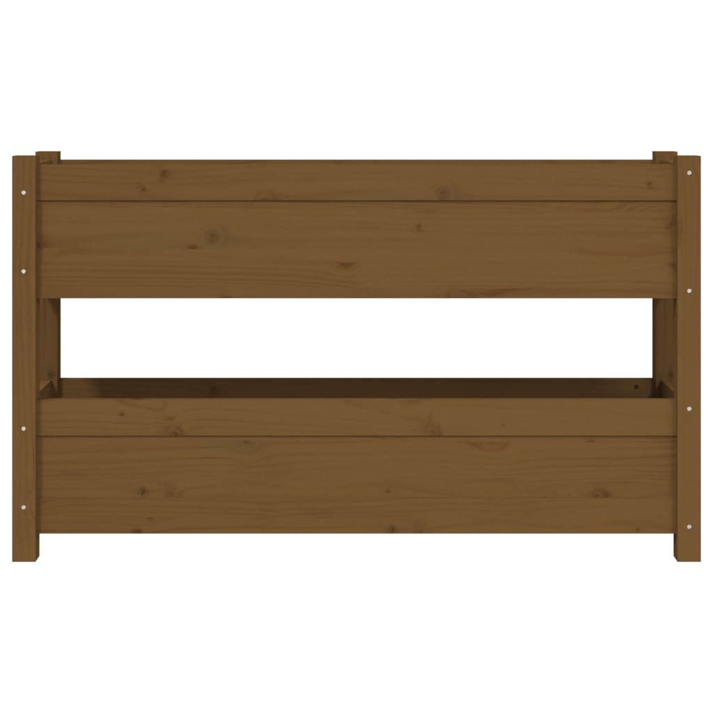 Jardinera De Madera Maciza De Pino Marrón Miel 112x25x66 Cm_4