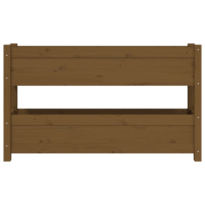 Jardinera De Madera Maciza De Pino Marrón Miel 112x25x66 Cm_4