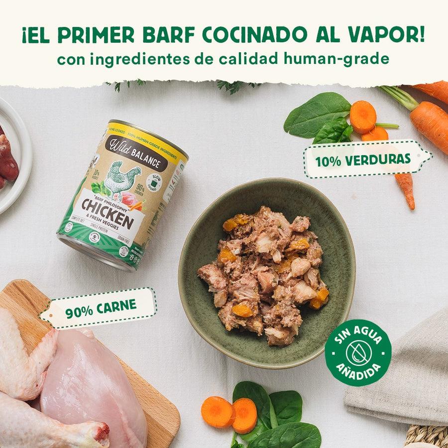 Pack Pollo barf para perros 6 x 400 g Wild Balance