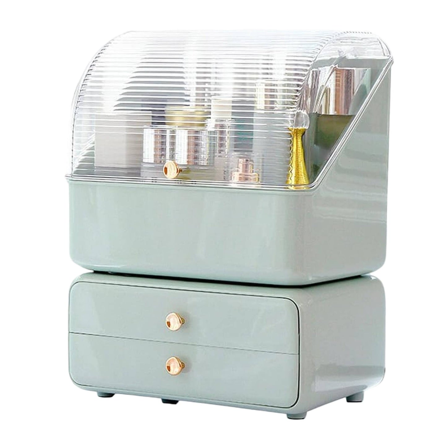 Joybos - Caja Para Organización Y Almacenaje De Cosmeticos 2en1 Verde