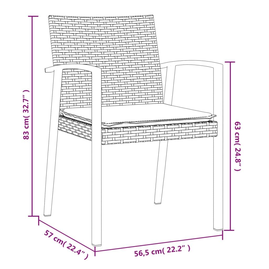 Vidaxl Sillas Jardín Cojines 4 Uds Ratán Sintético Negro 56,5x57x83 Cm_2