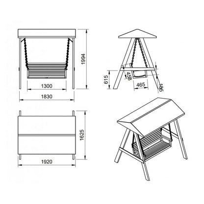 Balancin De Jardin Masgames Elna L Sin Cojin En El Banco._5