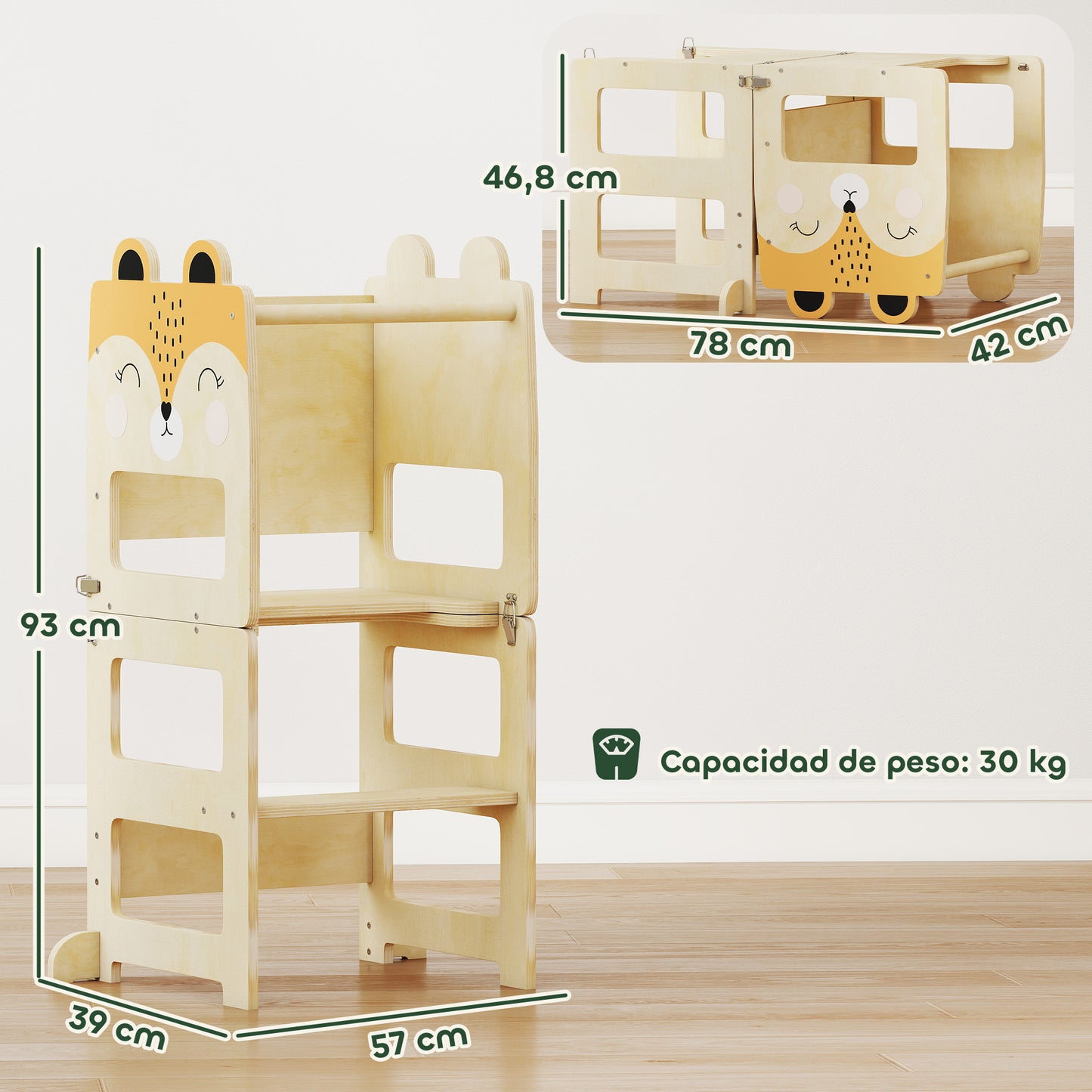 Aiyaplay Torre De Aprendizaje 3 En 1 Plegable_2