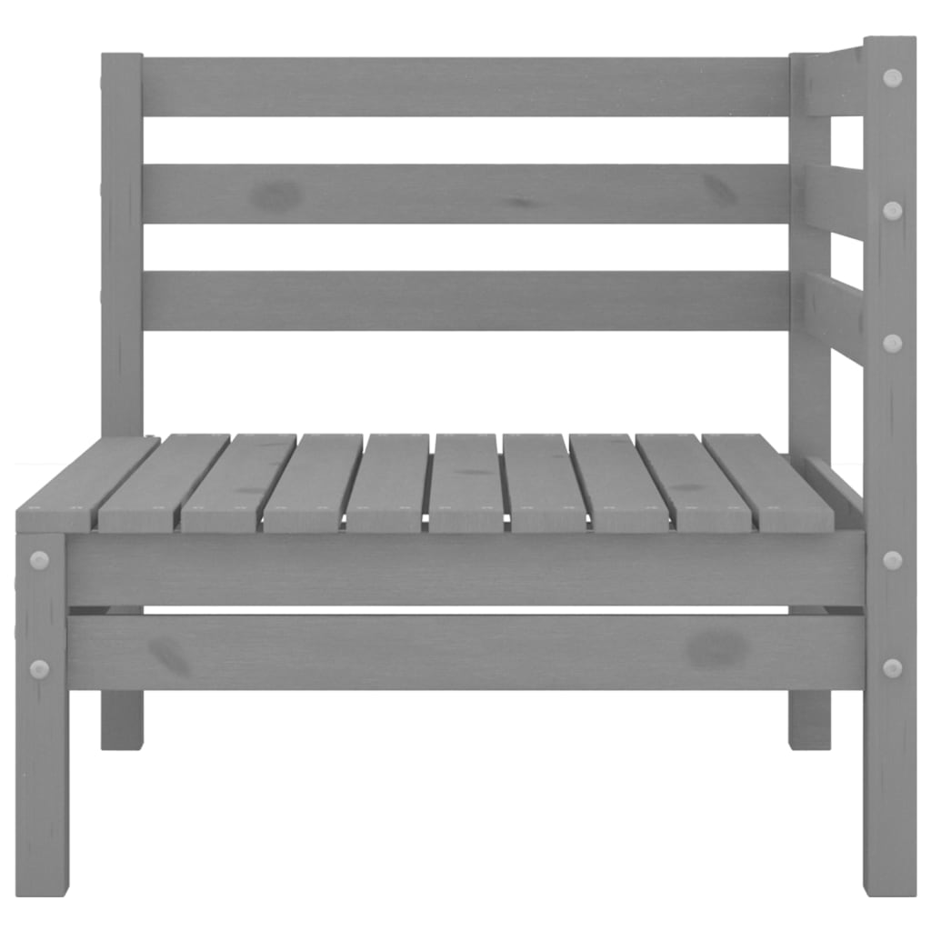 Juego De Muebles De Jardín 6 Piezas Madera Maciza De Pino Gris / Vetonek_4