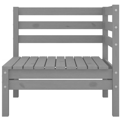Juego De Muebles De Jardín 6 Piezas Madera Maciza De Pino Gris / Vetonek_4
