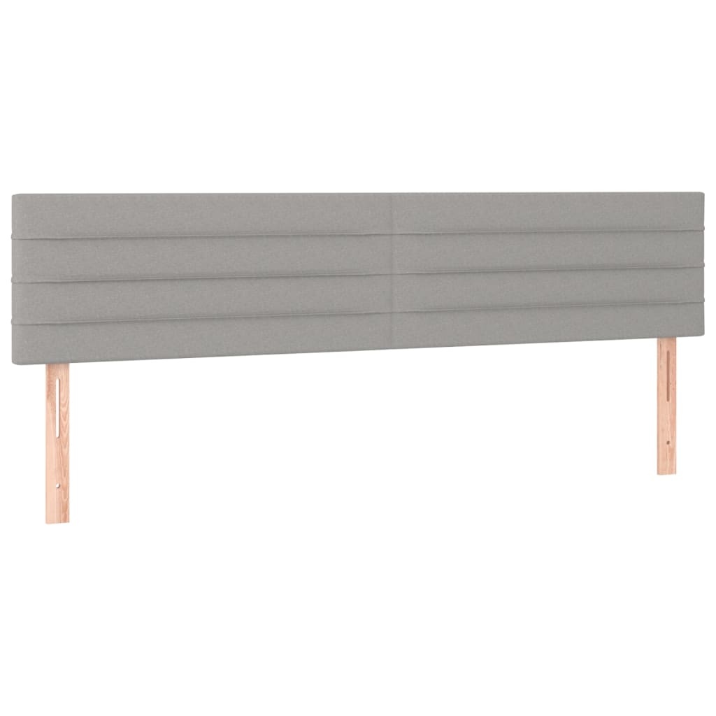 Cama Box Spring Con Colchón Tela Y Led Gris Claro 160x200 Cm / Vetonek_1