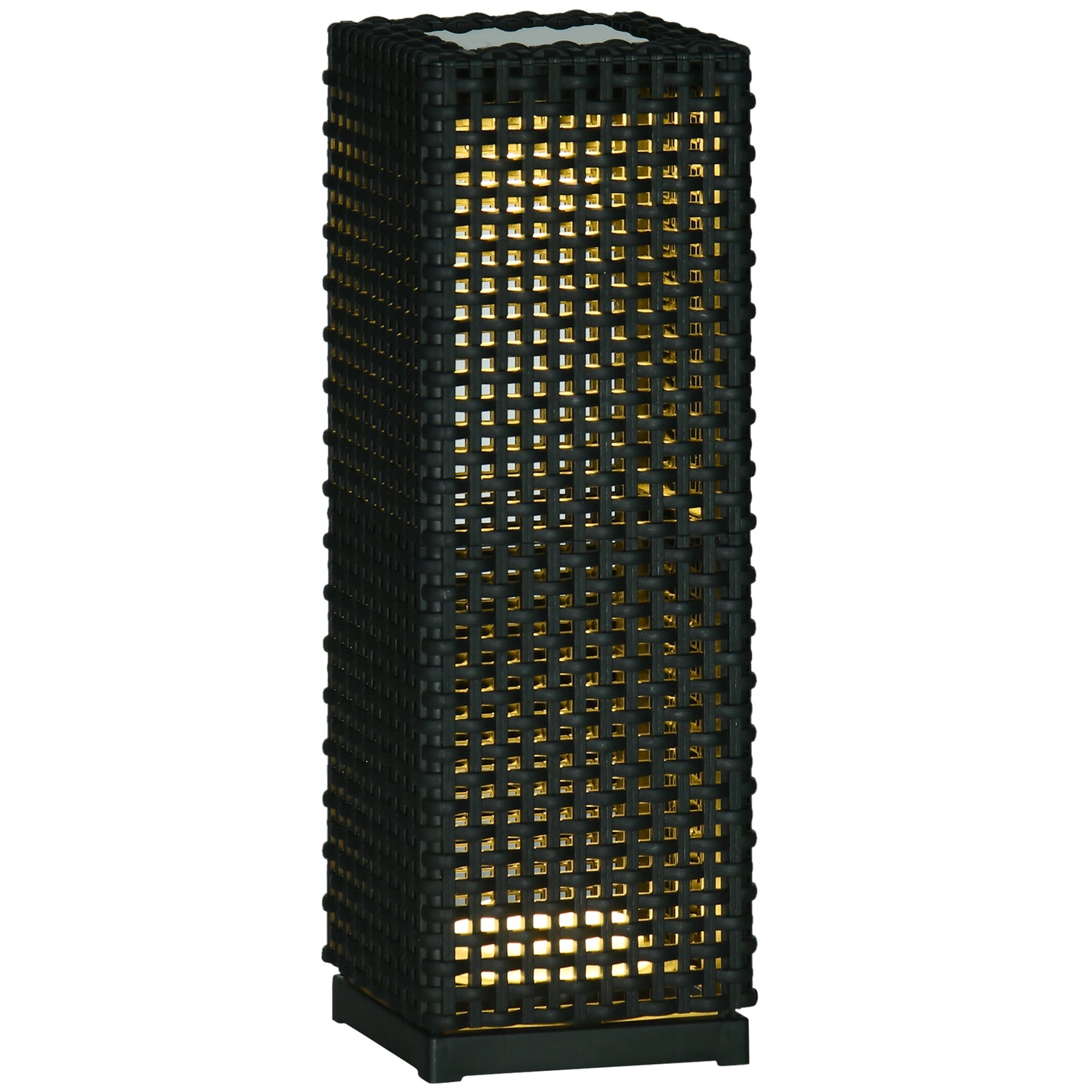 Outsunny Lámpara De Pie De Ratán Sintético Con Luces Led Control Automático_0