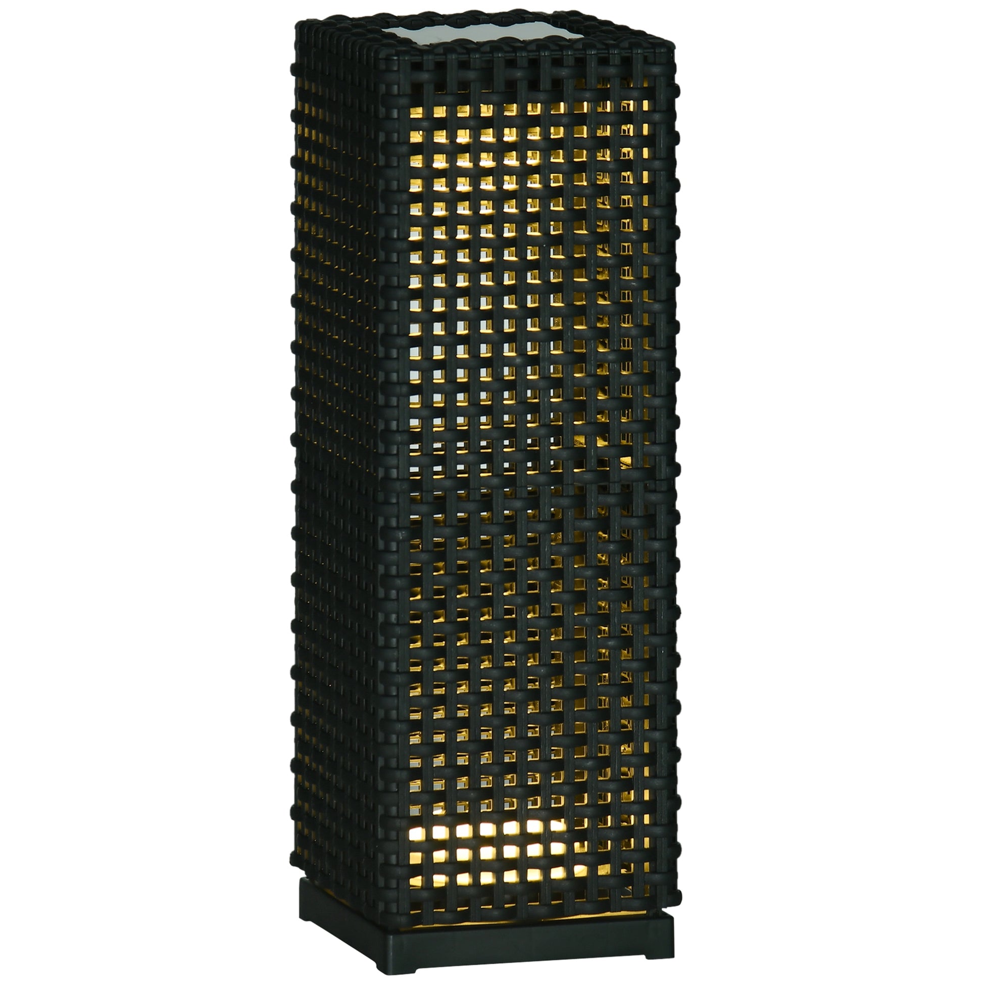 Outsunny Lámpara De Pie De Ratán Sintético Con Luces Led Control Automático_0