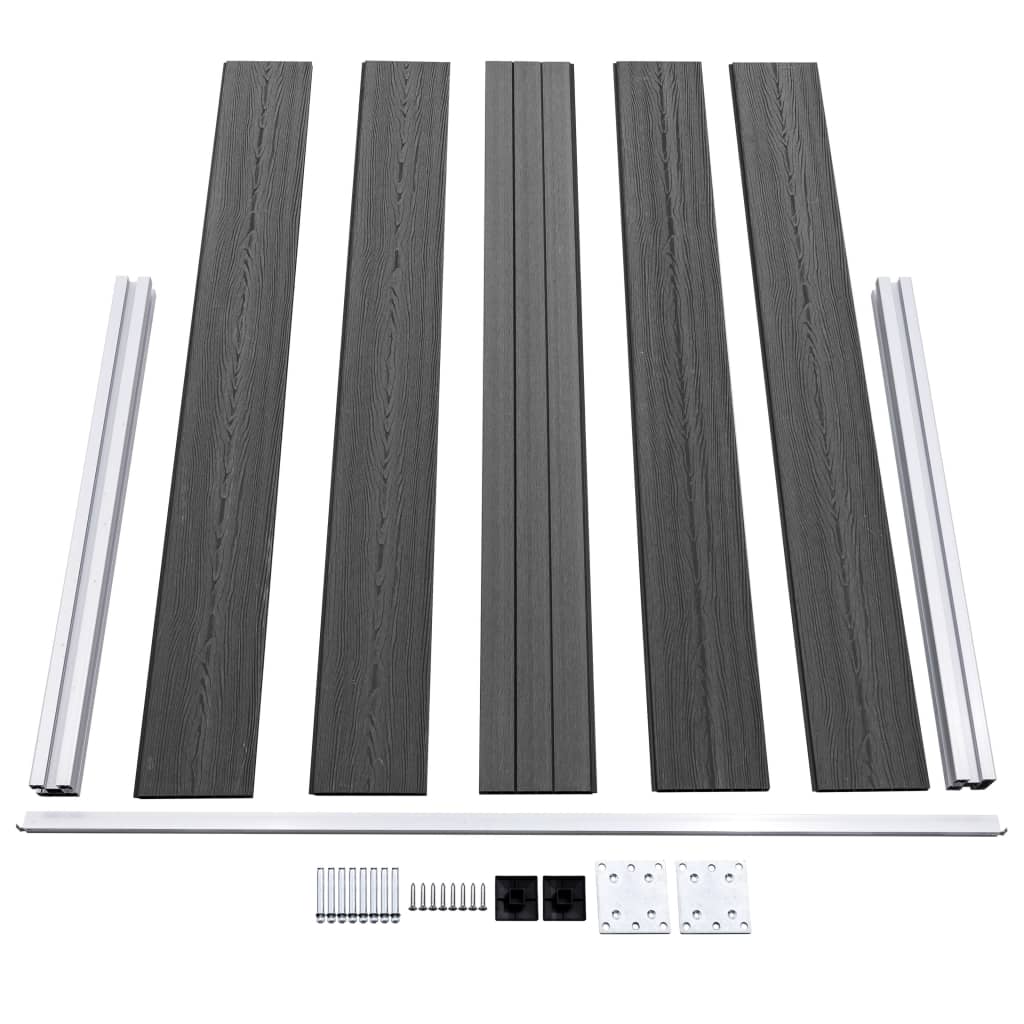 Set De Paneles De Valla Wpc Negro 526x105 Cm / Vetonek_4