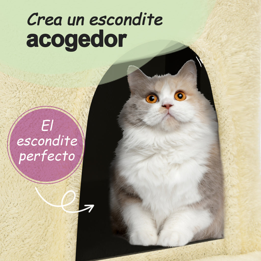 Vidaxl Rascador Para Gatos Con Postes De Sisal Crema 147 Cm_4