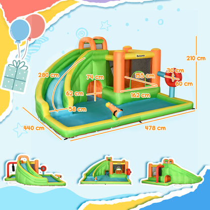 Outsunny Castillo Hinchable Grande Con Tobogán Poste De Boxeo 478x440x210 Cm_2