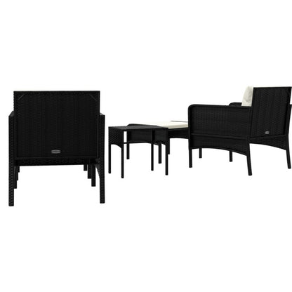 Vidaxl Set De Muebles De Jardín 5 Pzas Y Cojines Ratán Sintético Negro_5