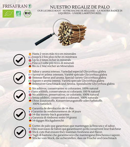 Regaliz De Palo Ecológico Seco - Sabor Y Calidad | Frisafran