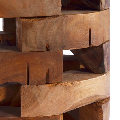 Mesita De Noche De Madera Maciza De Teca 30x30x45 Cm_2