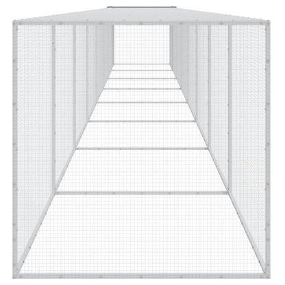 Vidaxl Gallinero Con Techo Acero Galvanizado Gris Claro 803x98x90 Cm_3