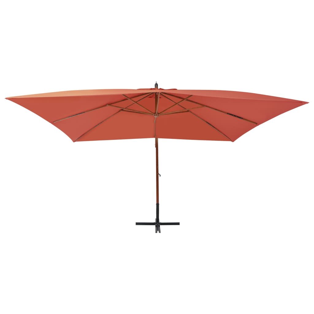 Vidaxl Sombrilla Jardín Voladiza Palo De Madera Terracota 400x300 Cm_1