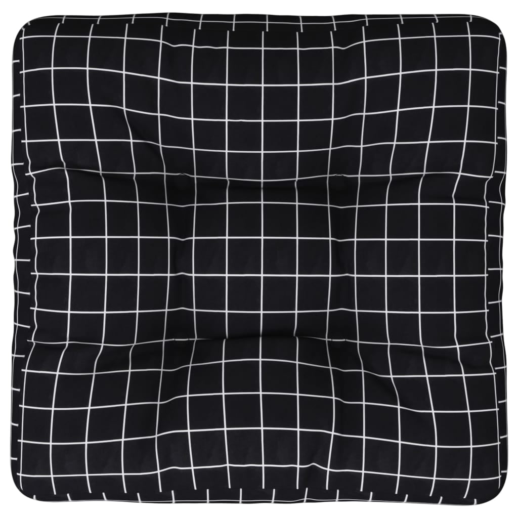 Vidaxl Cojín Para Palés Tela A Cuadros Negro 50x50x12 Cm_0