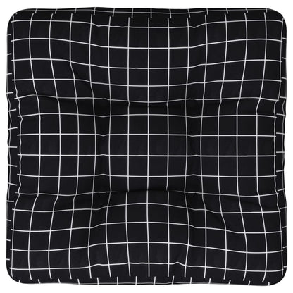 Vidaxl Cojín Para Palés Tela A Cuadros Negro 50x50x12 Cm_0