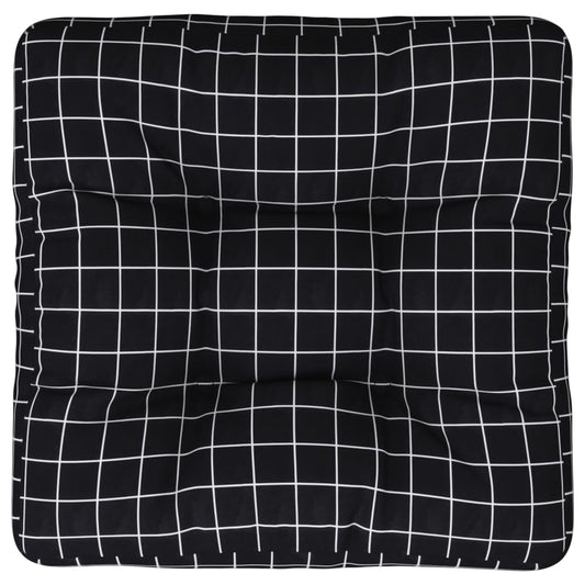 Vidaxl Cojín Para Palés Tela A Cuadros Negro 50x50x12 Cm_0