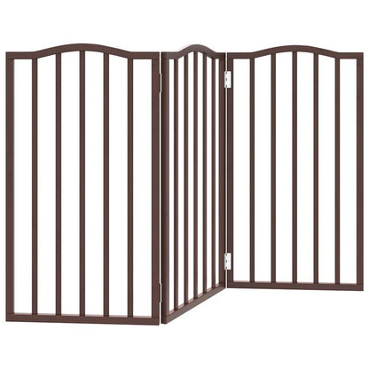 Vidaxl Puerta Para Perros Plegable 3 Paneles Álamo Marrón Roble 150 Cm_5