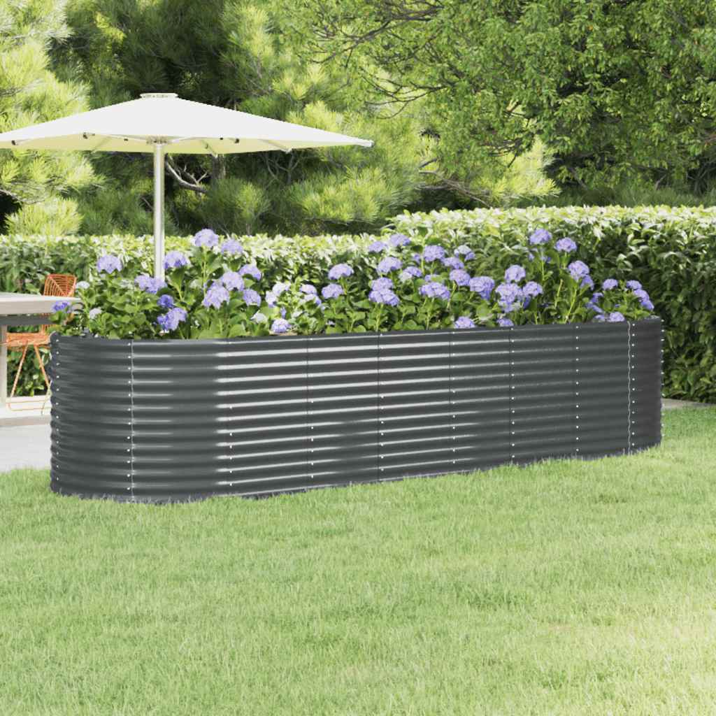 Jardinera Arriate Acero Galvanizado Antracita 322x100x68cm_1