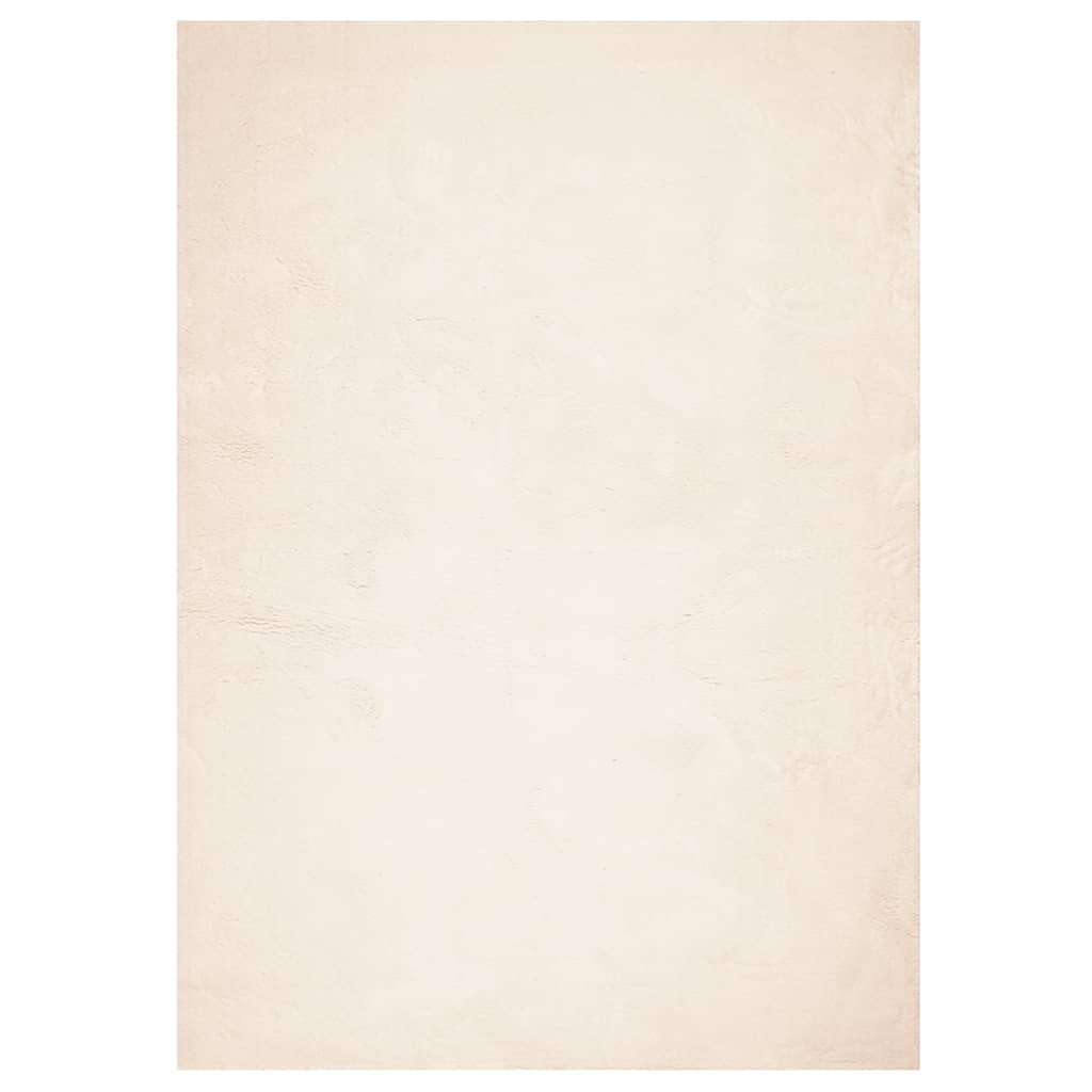 Vidaxl Alfombra De Pelo Corto Suave Lavable Huarte Beige 160x230 Cm_0