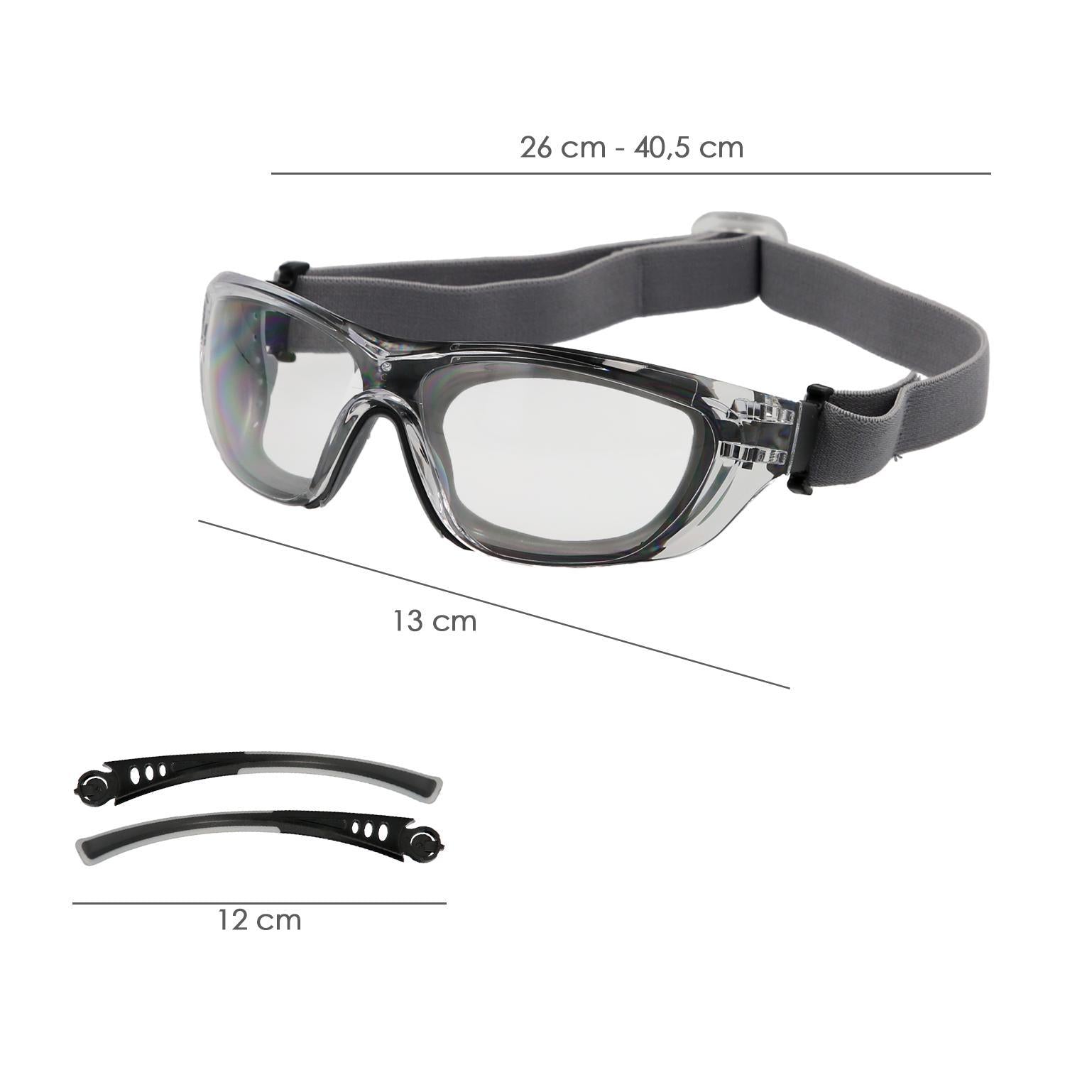 Gafas De Seguridad Acolchadas Cristales Transparentes Con Patillas O Goma Elastica.  Patillas Engomadas En/166