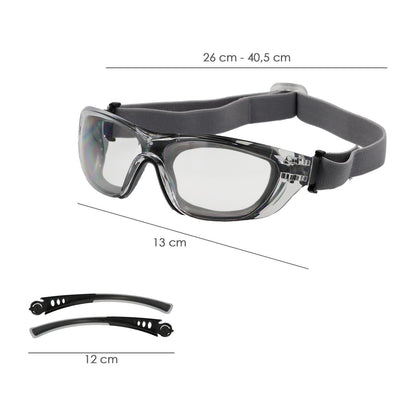 Gafas De Seguridad Acolchadas Cristales Transparentes Con Patillas O Goma Elastica.  Patillas Engomadas En/166