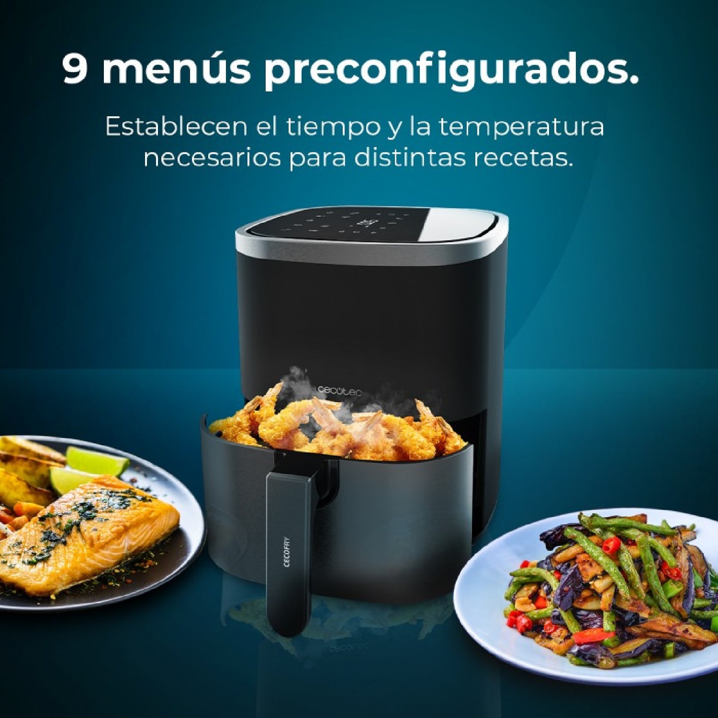 Freidora De Aire Sin Aceite De 4 L Cecofry Fantastik Inox 4000 Air Fryer 1400 W, Compacta, Panel De Control Táctil, 9 Menús, Tecnología Perfectcook,_1