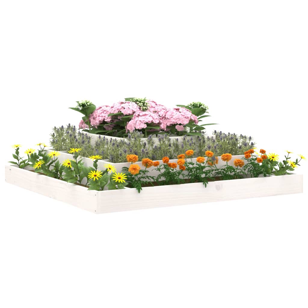 Jardinera Madera Maciza De Pino Blanco 110x110x27 Cm_2